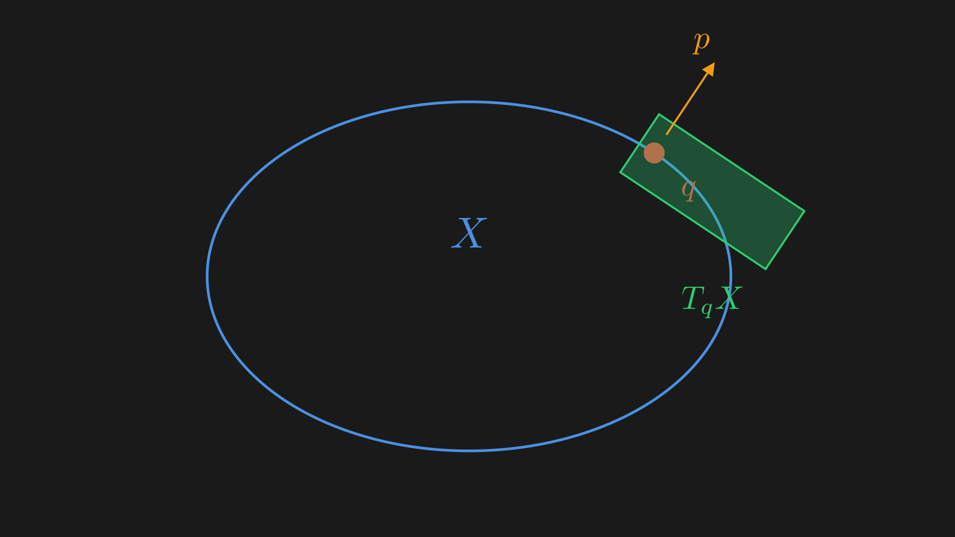 Momentum is a covector at the point $q$.