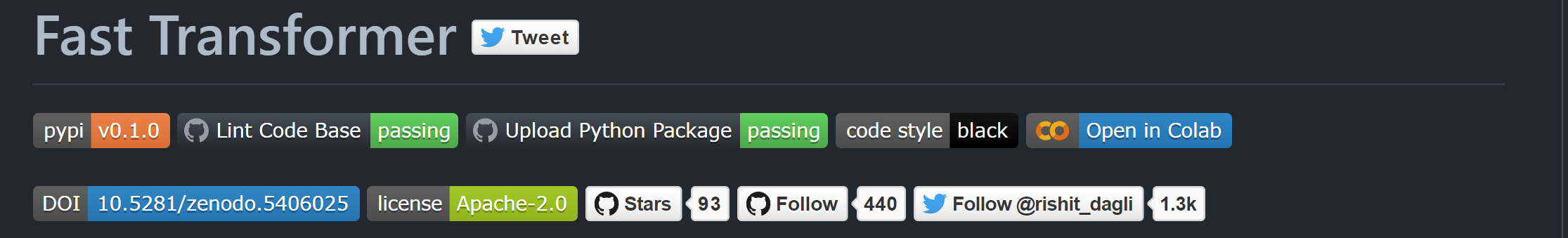 Badges in README